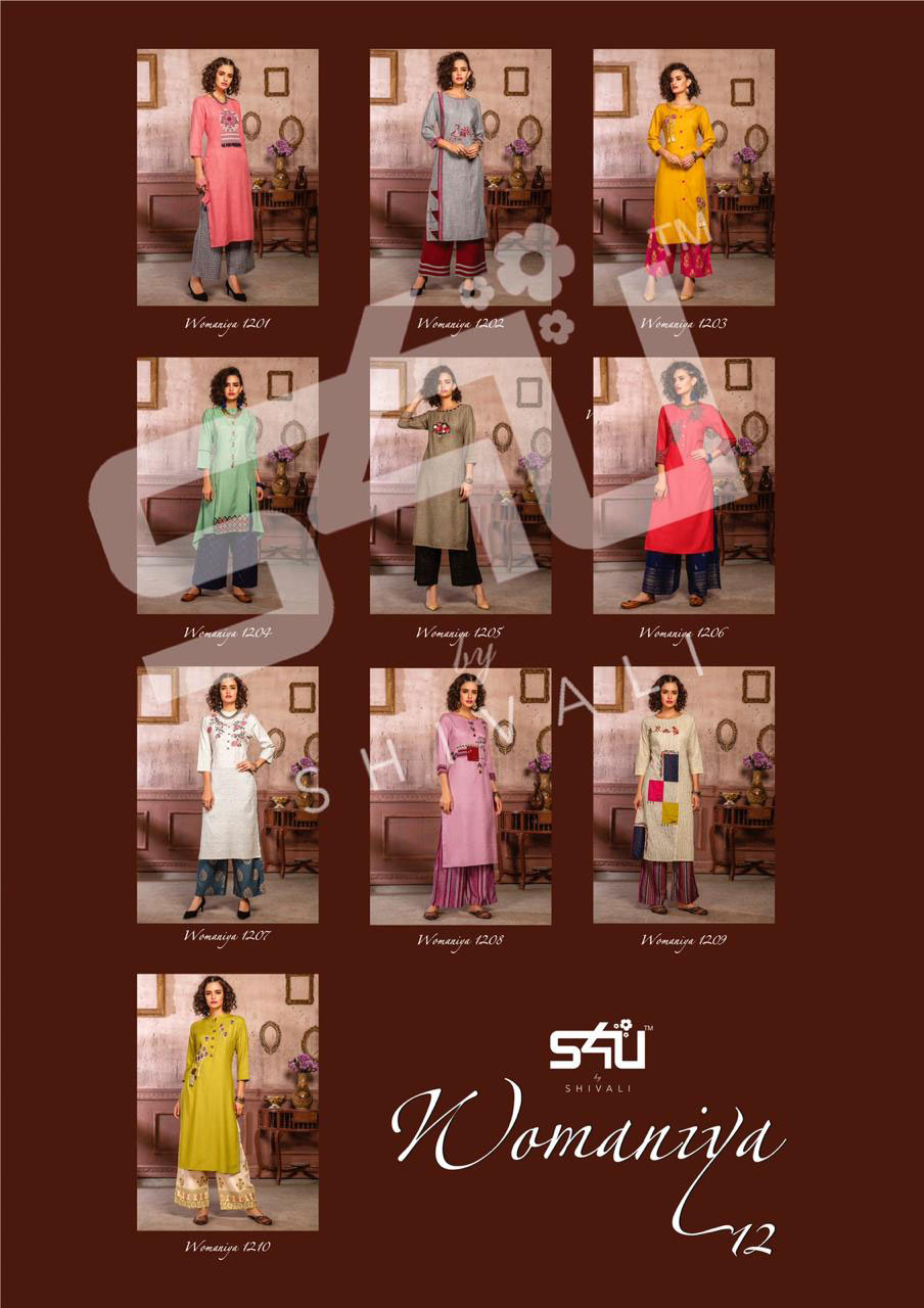 Womaniya Vol 12 By S4u Beautiful Printed Kurties With Plazzo Womaniya Vol 12 By S4u Beautiful Printed Kurties With Plazzo